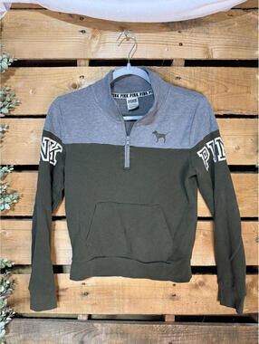 Victoria's Secret Pink Half-Zip Pullover Sweatshirt